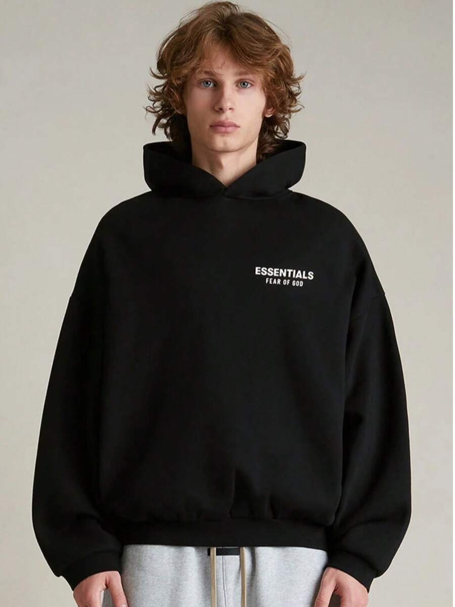 Fear Of God Essentials Fleece Hoodie  (FW24) Unisex - 黑色 - 查看 1