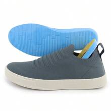 Tenis Knit Masculino Sapatenis Sapato + Palmilha Gel Confort - Cinza - Visão 7