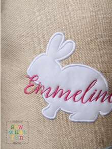 1pc Personalized Embroidered Easter Basket Linen Burlap Monogram - Multicolor - View 4