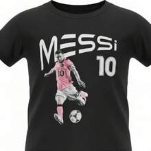 Messis Soccer Toddler Graphic T-Shirt Black Size 2T New With Tags - 黑色 - 查看 1