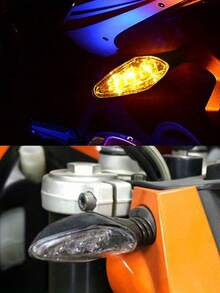 2pcs Motorcycle Turn Signal Lights, High Brightness LED, Steady Yellow, Motorcycle Electronic Turn Signals, Daytime Running Lights - Advanced Version - View 5