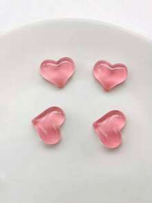 14pcs/Set Pink Heart & Love Shape DIY Shoe Charms, Suitable For Clogs, Beach Sandals, Flip Flops - Hot Pink - View 2