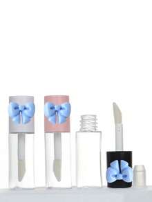 2 piezas Tubo de brillo de labios vacío recargable de 3ml con lazo, herramienta de belleza, tubo redondo mini, envase de lápiz labial transparente de tamaño de viaje, adecuado para aceite de labios y envase cosmético de brillo de labios de mujer, adecuado para rellenar brillo de labios DIY, aceite de labios y otros envases cosméticos, herramientas de maquillaje, regalos para mujeres, para el Ramadán, Eid Al-Fitr, San Valentín, Día de la Madre y Acción de Gracias. - Multicolor - Ver 4