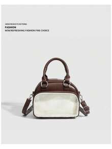 1个可爱Y2K保龄球包，小众高端JK洛丽塔透明装饰包，时尚简约女士钱包，PU材质拉链封口可调节肩带，小巧别致多功能单肩包，通勤女士斜挎包，手提包，DIY痛包，适合上学、日常通勤、购物、聚会、展示动漫徽章、参加漫展、角色扮演、搭配JK制服等。 - 咖啡 - 查看 7