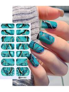 4pcs Tie Dye Nail Art Stickers, Marble Pattern Nail Decals For Women, Self-Adhesive Nail Stickers, Easy To Use - Multicolor - View 5