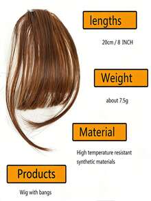 2pcs High Temperature Fiber Bangs Wigs, Casual Style For Women, Suitable For Daily Commute And All Seasons, Claw Clips, Hair Barrettes - Multicolor - View 4
