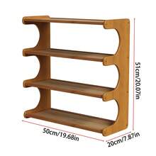 LIVINGANDHOME 3/4/5 Tier Bamboo Shoe Rack,Floor Standing Shoes Storage Shelf Rack,Shoes Storage Organizer For Hallway Enterway - Brown - View 13