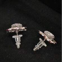 1 Đôi bông tai nữ phong cách retro tối giản | Trang sức cổ điển vượt thời gian, phù hợp cho mọi ngày - Bông tai zircon bện - Xem 5