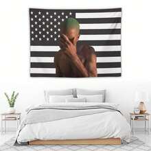 1PC Franks Ocean Printed Flag Decorative Tapestry, Patriotic Star Banner Design, Album Tapestry, Suitable For Horizontal Wall Hanging In Bedrooms, Dormitories, And Living Rooms, Easy To Hang, Ideal Holiday Gift For Teenagers, Dormitory Room Accessories - 1PC - 查看 5
