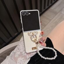 1pc Women's Crocodile Texture Butterfly Ring Bracelet Foldable Protective Phone Case Compatible With Galaxy Z Flip7, Shock-Resistant, Lightweight, Suitable For Galaxy Z Flip7 FE, Galaxy Z Flip6, Galaxy Z Flip5 - Multicolor - View 24