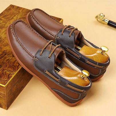 Men's Casual Lace-Up Eyelet Design Everyday Walking Shoes