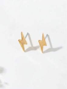 1对时尚简约优雅设计的女士耳钉，适合日常佩戴、送礼、休闲及节日场合。 - 金黃色 - 查看 4