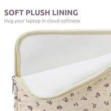 Puffy Laptop Sleeve 13-15.6 Inch Cute Quilted Laptop Protective Case Padded Floral Computer Sleeve For MacBook (A-Purple, 13 Inch) - A-Tím - Xem 5