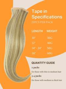 DOORES 50g 20pcs Tape-In Hair Extensions 100% Remy Human Hair Light Blonde With Golden Highlights Heat-Resistant Ironable Dyeable Seamless Tape Bonding Volume Boost - S16/613 - View 4