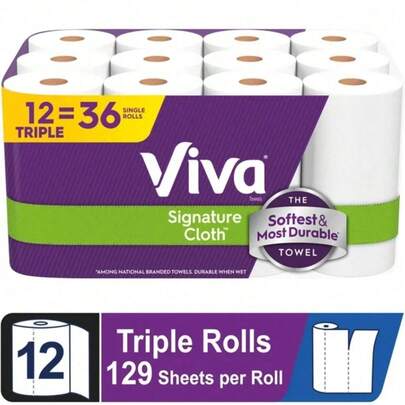 Signature Cloth Paper Towels, 1 Double Roll, 86 Sheets Per Roll | Ultra Absorbent & Strong Cloth-Like Durability | Tear-Resistant For Heavy-Duty Cleaning | Soft Yet Tough For Spills, Grease & Messes | Versatile For Kitchen, Bathroom, Garage & Household Tasks | Septic  & Disposable | Long-Lasting Double Roll For Everyday Use | Ideal For Home, Office & RV | Premium Quality For Reliable Cleaning Performance