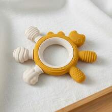 ETETOO Silicone Baby Teether, Dual-Color Crab Sensory Toy For Gum Relief, Soft Textured Chew Toy For Infant Toddler Gift, 3-12 Months - Multicolor - View 11