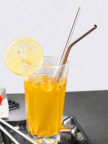 1/2/6Pcs Extra Long Reusable Stainless Steel Metal Straws With Cleaning Brush For 30/40oz Cups Replace Plastic - Multicolor - View 5