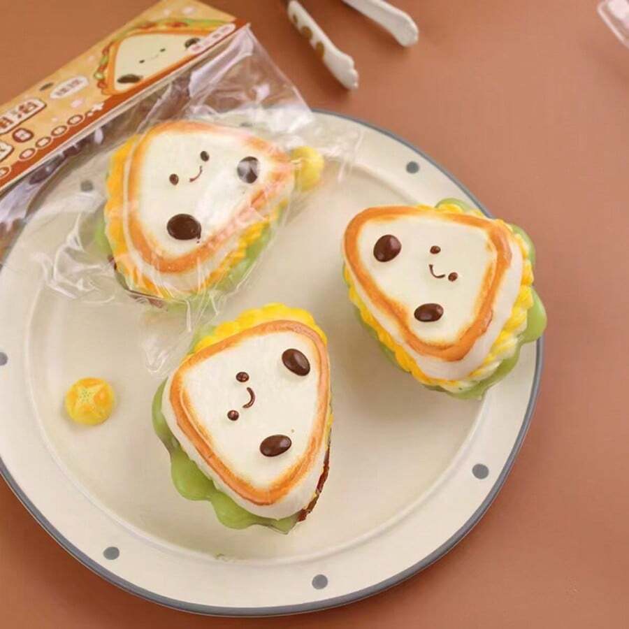 2026 Nuevo - 1 pieza Modelo de sándwich con relleno suave y húmedo, escultura táctil de relajación de subida lenta, herramienta de gestión de la ansiedad multisensorial para adultos, coleccionable con tema de repostería reconfortante - Regalo perfecto - Regalo de cumpleaños - Regalo de Pascua - Regalo del Día de San Valentín - Multicolor - Ver 1