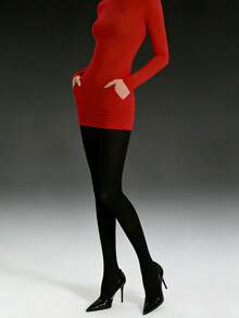 1 Pair Women's 40D Fashionable Black Leggings, Sheer Tights, Stylish & Casual Pantyhose - Black - View 7