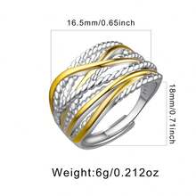 1pc 925 Sterling Silver Multi-Layer Contrast Color Design Ring, Suitable For Daily Casual, Party Wear, Holiday, Birthday Gift - Multicolor - View 4