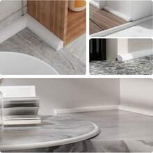 1pc Flexible White Rubber Trim, Flexible Quarter Round Molding Self-Adhesive Bendable Edge Trim, Suitable For Doors Windows Bathroom Kitchen Countertops Floor And More - C - View 2