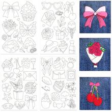 Pre-Printed Cute Embroidery Patterns Water-Soluble Self-Adhesive Stabilizer Transfer Stickers For Clothing - A - View 5
