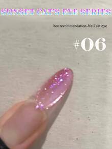 MISS SHAKA 10毫升情人节礼物热门粉蓝玻璃珠闪粉猫眼凝胶指甲油，2026秋冬Yaochi透明裸色闪粉水晶猫眼指甲油，美甲用品 - 彩色 - 查看 22