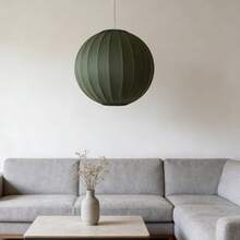 Pleated Spherical Lamp Shade, Soft Atmosphere Fabric Pendant Light Shade, Handmade Fabric Lamp Shade - Round - View 3