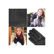 Womens Spandex Touchscreen Cold Weather Gloves With Warm Fleece Lining And  Details - Charcoal-smartdri - View 7