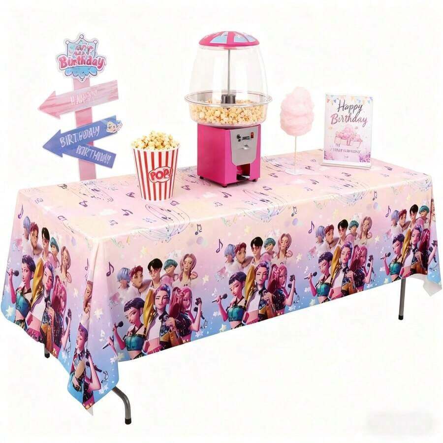 1件生日桌布，适用于各种派对、生日派对等。 - 彩色 - 查看 1