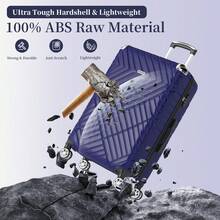 YSTYLE 3/5 Piece Hardside Luggage Set (12, 18, 20, 24, 28 Inch), With Scratch-Resistant And Impact-Resistant ABS Shells, Spacious Design And Four 360-Degree Spinner Wheels - Royal Blue - View 3