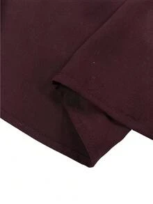 Women's Spring-Summer New Arrival Crew Neck Sleeveless Blouse: Metallic Shiny Fabric With Ruffle Detail For Daily & Date Wear - Burgundy - View 11