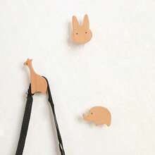 1PC Solid Wood Wall Hook, Wall Hanging Clothes Hook, Star Moon Cloud Cartoon Hook - 1PC - View 2