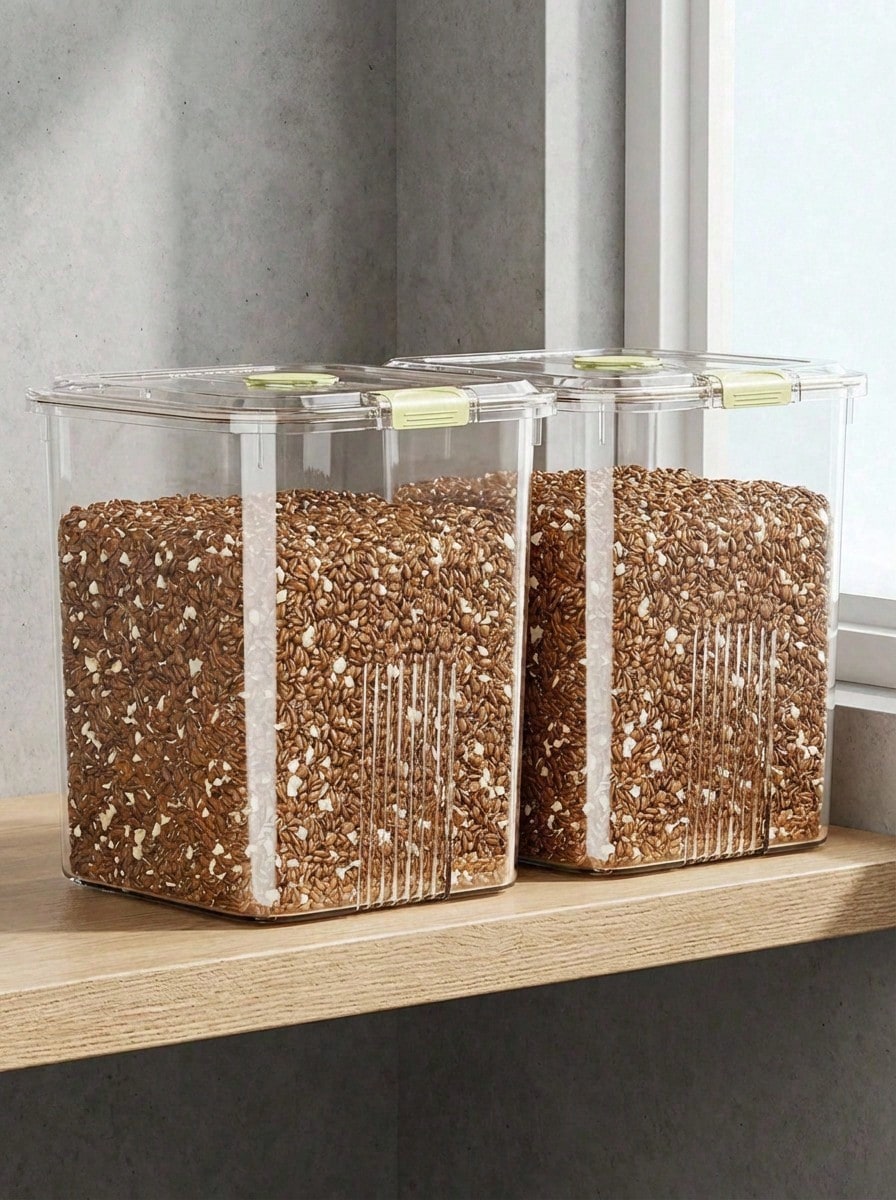 PETSIN Large Capacity Pet Food Storage Container, Airtight Seal Cat/Dog Food Canister, Moisture-Proof Household Food Storage Box - 30L - View 1