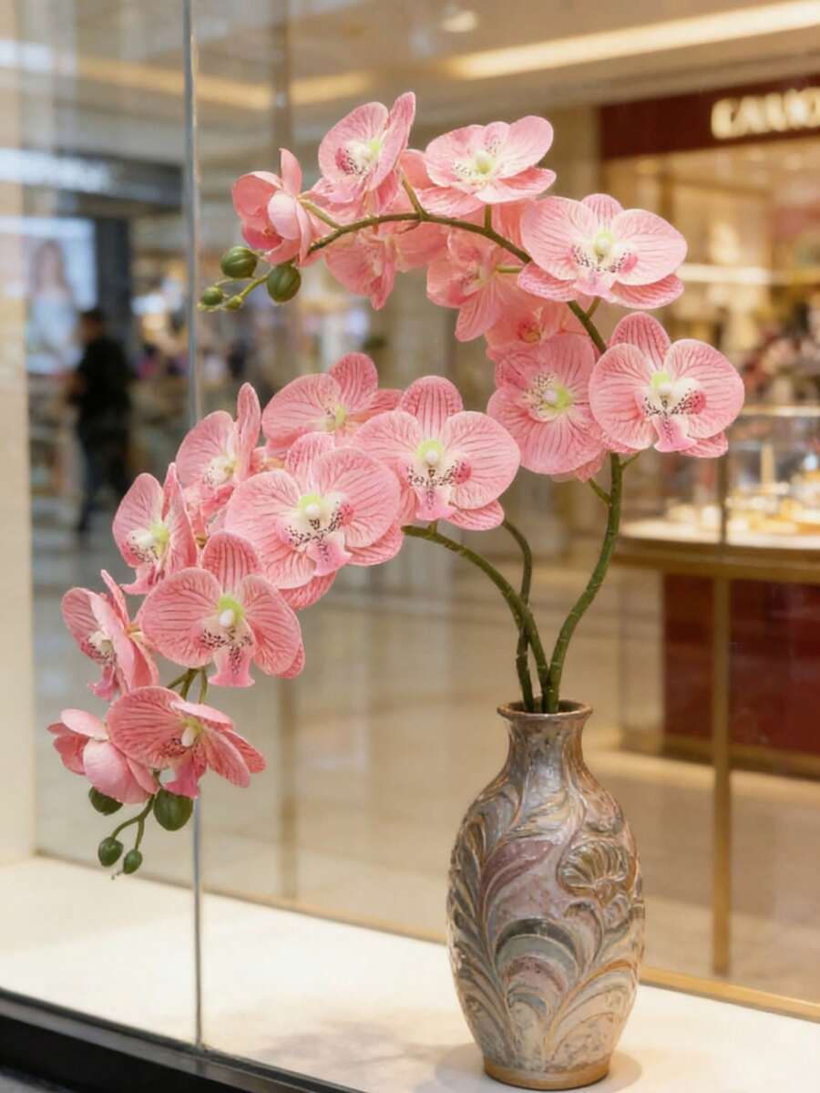 1 件人造蝴蝶兰，经典款式人造兰花花环，装饰性丝绸蝴蝶兰，大号蝴蝶兰茎，适合 DIY 花墙、场景装饰、客厅/卧室花瓶摆设、婚礼、派对和餐桌装饰。