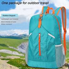 Foldable Hiking Backpack Lightweight Packable Basic-Daypack Collapsible Bag Water-Resistant Travel Men Women Camping Cycling Outdoor - màu xanh hồ - Xem 2