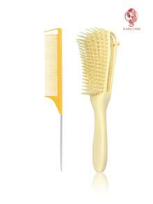 1/2/4件套多功能按摩梳套装，章鱼梳，可蓬松卷发，尖尾梳，适用于所有发质（干/湿），分区梳，便携式梳子，解结梳，理发套装，美发配件套装，美发工具，学习用品，美发饰品，理发工具，适合返校季，情人节礼物 - 均碼 - 查看 17