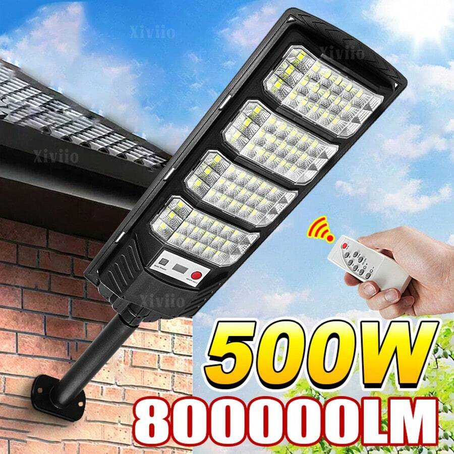 800.000 lúmenes Luz solar LED súper brillante, Luz solar exterior de alta potencia de 500W, Lámpara de camino de jardín, Foco
