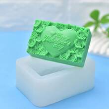 Heart Rose Shaped Brick Silicone Mold, DIY Candle Mold - White - View 5