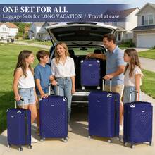 YSTYLE 3/5 Piece Hardside Luggage Set (12, 18, 20, 24, 28 Inch), With Scratch-Resistant And Impact-Resistant ABS Shells, Spacious Design And Four 360-Degree Spinner Wheels - Royal Blue - View 2