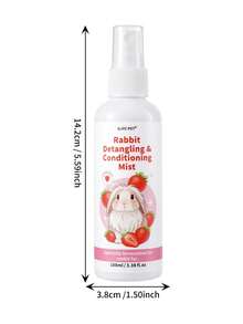 GJYC PET 100ml Rabbit Detangling Care Spray - Removes Tangled Fur, Adds Softness And Shine - Leave-In Styling Spray, Strawberry Scented Suitable For Long-Haired Rabbits - Multicolor - View 6