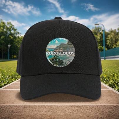 1pc Point Lobos State Natural Reserve Baseball Cap - Adjustable, Lightweight & Breathable Polyester, Unisex Design With Colorful Illustration, Perfect For Outdoor Activities & Daily Wear, Outdoor Headwear| Sporty Baseball Cap| Polyester Cap