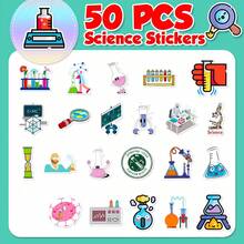 50Pcs Back-To-School Stickers, Cartoon Stationery Stickers For Scrapbook, Water Bottles, Laptops, Skateboards, Luggage, Waterproof Stickers For Teens Adults - Multicolor - View 4