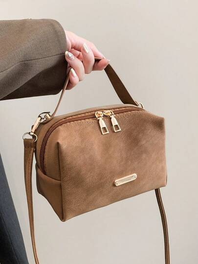 Große Kapazität Vintage Mode Umhängetasche für Frauen, kann Kosmetika aufbewahren