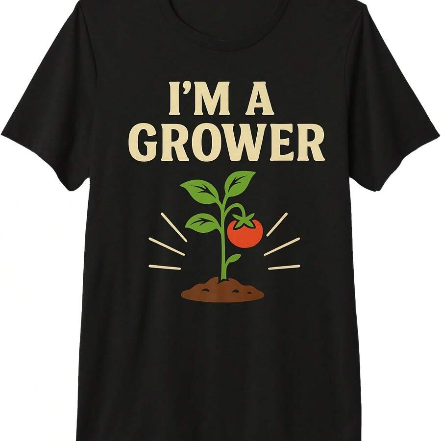 Camiseta con humor sobre jardinería de tomates "SOY UN CULTIVADOR" - Negro 3 - Ver 1