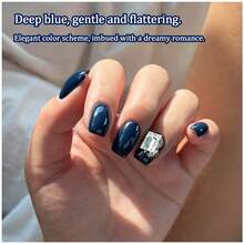 仙智合 1支/3支装 15毫升 流行速干微结构指甲油凝胶，2026新款高饱和度深蓝色，沙龙专用 - 寶藍色 - 查看 3