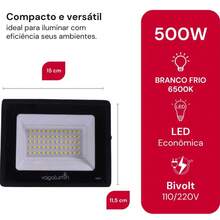 Refletor Holofote 500W IP67 Profissional - Preto - Visão 2