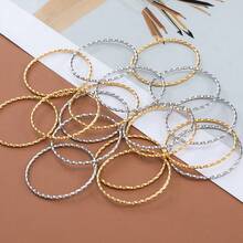 5Pcs Fashion Spiral Twisted Stainless Steel Closed Jump Rings Round Pendant Accessories Suitable For DIY Earrings, Bracelets And Various Handmade Jewelry Making - H2275 - View 2