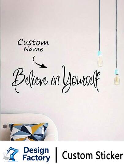 1 pièce Autocollant motivationnel personnalisé "Croyez en vous", cadeau personnalisé, disponible en or, rose, blanc, noir, rouge, multicolore, vert, jaune