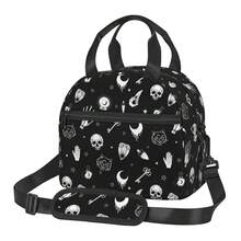 Gothic Skull Insulated Lunch Bag Reusable Lunch Box With Adjustable Shoulder Strap Cooler Tote Bag For Men Women - 歌德 - 查看 1